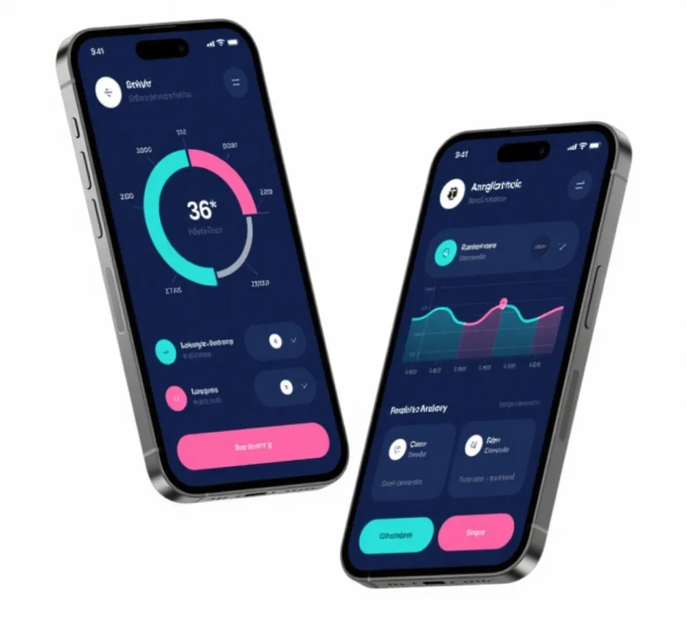 APP功能示意：数据看板与趋势分析